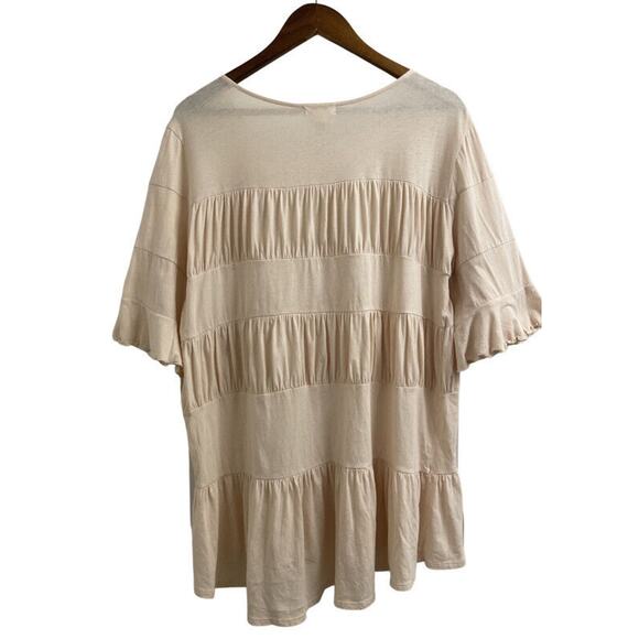 Sundance Each Tiered Ruffle Hem Tee size XL Butter Yellow - Picture 2 of 6